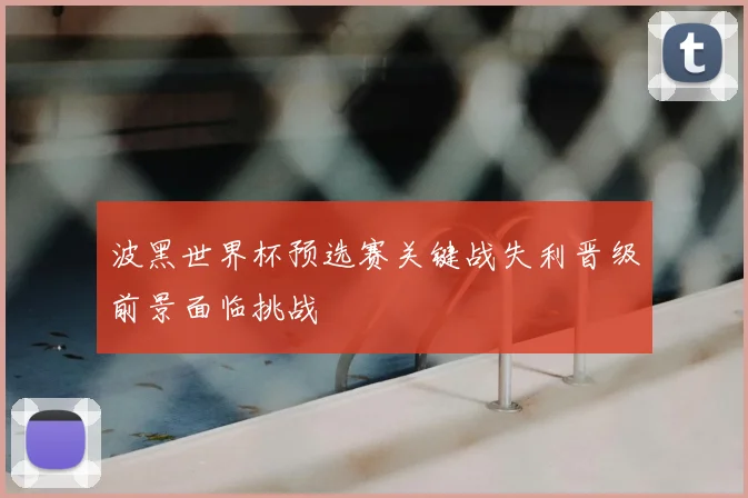 波黑世界杯预选赛关键战失利晋级前景面临挑战