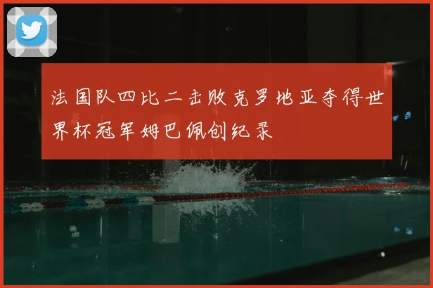 法国队四比二击败克罗地亚夺得世界杯冠军姆巴佩创纪录